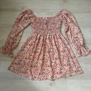 Made with Love Boho Smocked Babydoll Long Sleeves Mini Dress